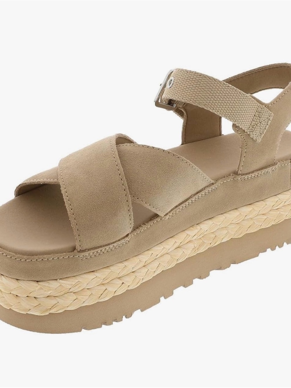 UGG Women's Suede Crisscross Sandal in Beige